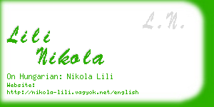 lili nikola business card